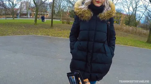Eva Elfie: Russian Blonde Kneels Outdoors for a POV Blowjob – photo 3 of 21