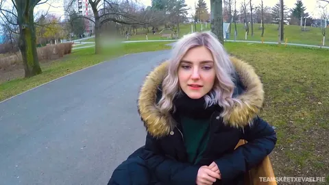 Eva Elfie: Russian Blonde Kneels Outdoors for a POV Blowjob – photo 9 of 21