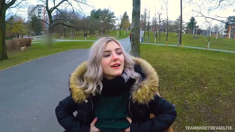 Eva Elfie: Russian Blonde Kneels Outdoors for a POV Blowjob – photo 7 of 21