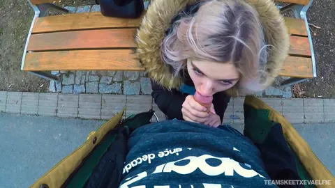 Eva Elfie: Russian Blonde Kneels Outdoors for a POV Blowjob – photo 13 of 21