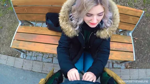Eva Elfie: Russian Blonde Kneels Outdoors for a POV Blowjob – photo 11 of 21