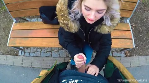Eva Elfie: Russian Blonde Kneels Outdoors for a POV Blowjob – photo 15 of 21