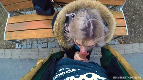 Eva Elfie: Russian Blonde Kneels Outdoors for a POV Blowjob – photo 14 of 21