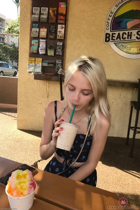 Kate Bloom: Tattooed Skinny Blonde Strips Out of Her Shorts Outdoors – photo 6 of 21