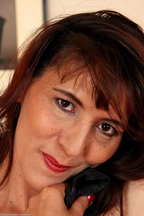 Gina Red: Thick Brunette MILF Shows Her Small Tits and Hairy Pussy – photo 21 of 21