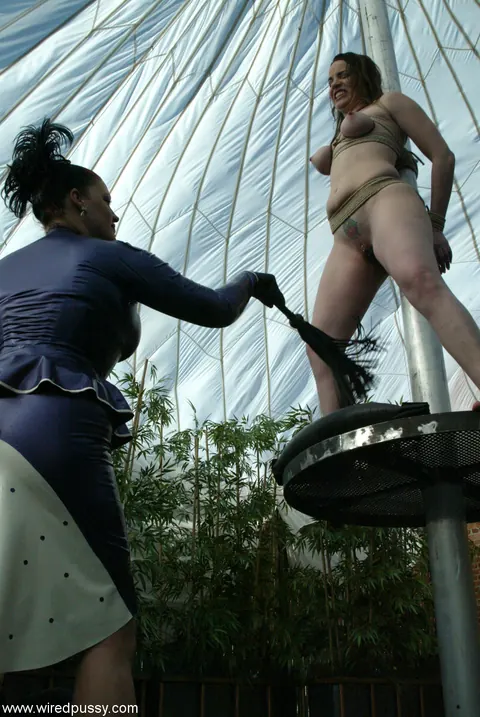Betka Schpitz: Brunette with Big Tits in Outdoor Lesbian BDSM with Toys – photo 4 of 21