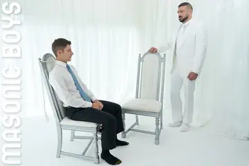 Bound Guy Gets a Handjob Until He Cums
