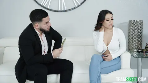 Violet Gems: Hairy Latina Fucks on the Sofa and Sucks Cock in the Kitchen – photo 4 of 21