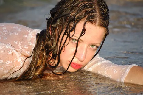 Mika A: Skinny European Brunette Poses Nude on the Beach – photo 10 of 21