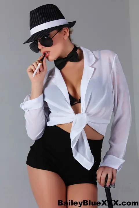 Dahlia Sky: Blonde Teases in Stockings, Heels, Shorts and Glasses – photo 11 of 15