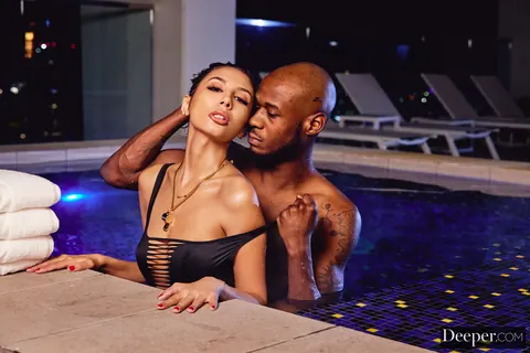 Gianna Dior: Busty Brunette Gets Fucked by a Black Man in Bondage by the Pool – photo 8 of 21