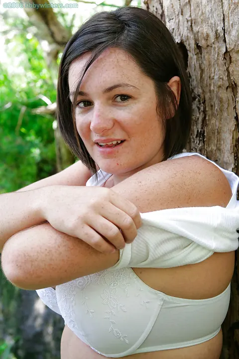 BBW with Big Natural Tits Shows Her Hairy Pussy Outdoors – photo 5 of 16