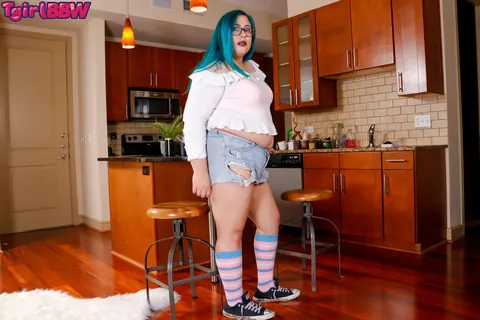 BBW Trans Woman Strips Out of Her Panties and Poses Nude – photo 2 of 16