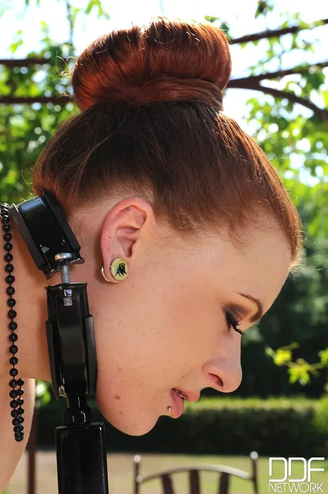 Cheryl Sweet: European Redhead MILF Bound and Toyed by Dominant Woman Outdoors – photo 1 of 21