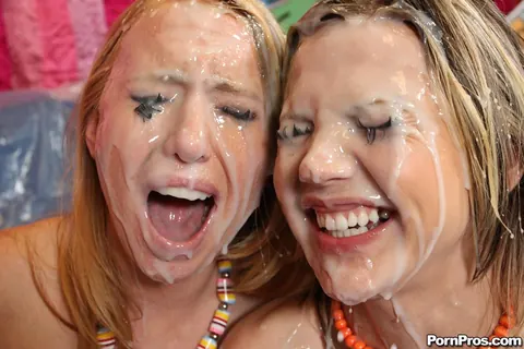 Two Blondes Share BBC for a Blowjob and a Facial in Interracial Threesome – photo 21 of 21