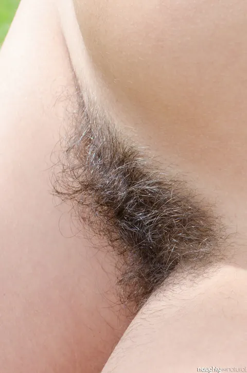 Katie Zucchini: Hairy Brunette with Natural Tits Poses Outdoors – photo 12 of 20