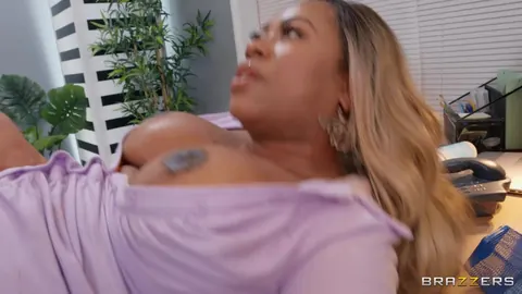 Breyana Moore: Ebony Blonde Sucks Cock and Spreads Her Pussy – photo 20 of 21