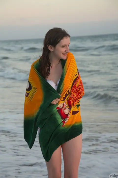 Penny Stiles: Petite Redhead in a Bikini and Glasses Spreads on the Beach – photo 11 of 11