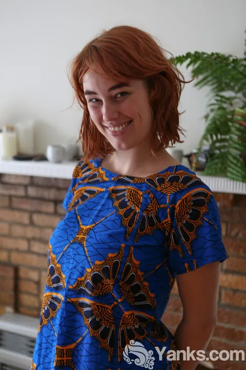 Molly Broad: Short-Haired Redhead Bares Her Big Natural Tits and Hairy Bush Outdoors – photo 1 of 17