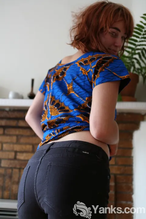 Molly Broad: Short-Haired Redhead Bares Her Big Natural Tits and Hairy Bush Outdoors – photo 4 of 17