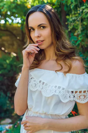 Petite Ukrainian Brunette Undresses and Spreads Outdoors