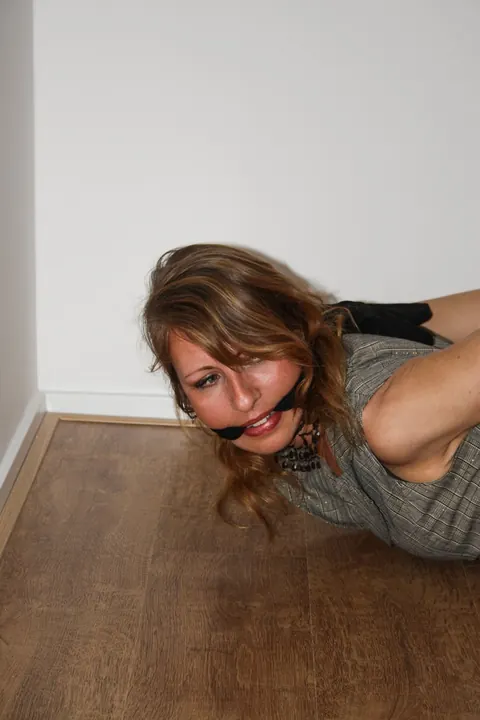 Mature Brunette Bound in Rope While Wearing Sheer Pantyhose – photo 3 of 20