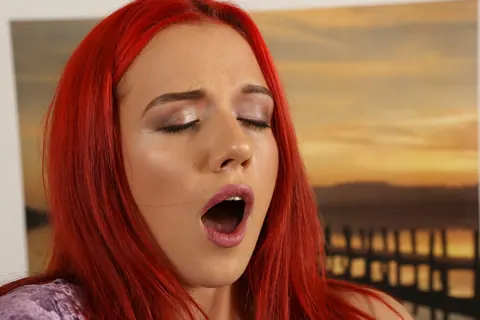 Tiffany Thompson: Redhead in a Skirt and Crotchless Pantyhose Pees into a Bottle – photo 12 of 14