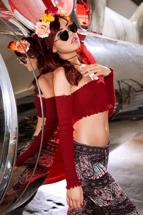 Sabina Rouge: Petite Redhead Strips Naked and Shows Off Her Small Tits in a Car – photo 2 of 21