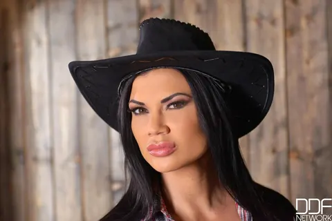 Jasmine Jae: British MILF in Boots and Uniform Dominates Him with a Blowjob – photo 1 of 21