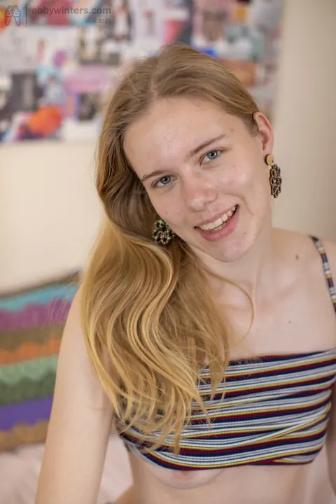 PAWG Blonde Strips and Spreads Her Hairy Pussy – photo 3 of 20