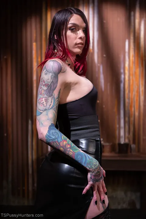 Trans Woman in Latex Dominates Female Partner Anally Until She Cums – photo 17 of 20
