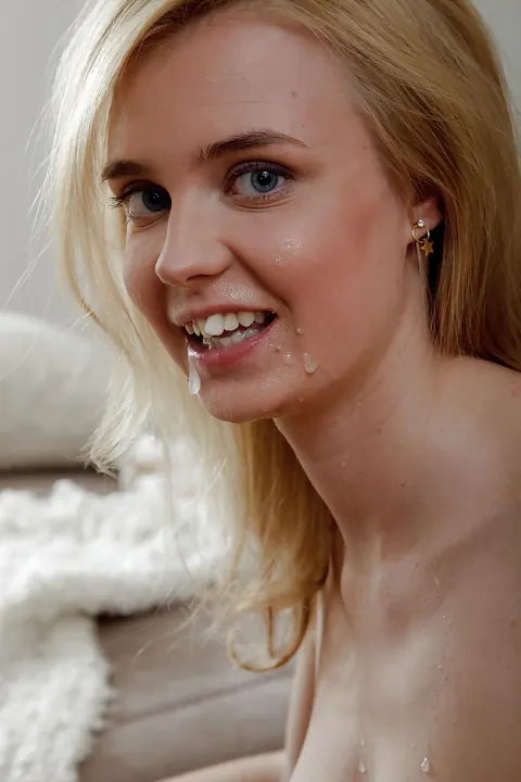 Chloe Blue: Short-Haired Blonde in Socks Fucks and Swallows His Load – photo 16 of 16