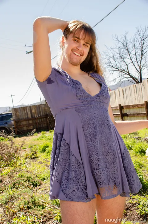 Blonde Shows Off Her Hairy Bush Outdoors – photo 4 of 21
