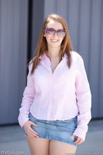 Petite Brunette in Glasses Flashes Her Tits and Spreads Her Pussy Outdoors