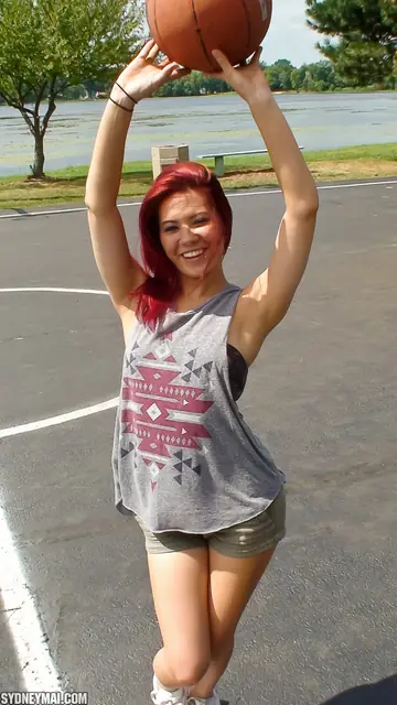 Thick Japanese Woman in Lingerie and Shorts Spreads After Basketball