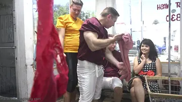 Yhivi – Petite Asian Brunette Blindfolded and Used by a Group Outdoors