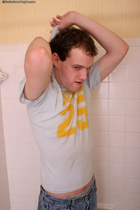 Hairy Guy Soaps His Big Cock in the Shower – photo 3 of 21