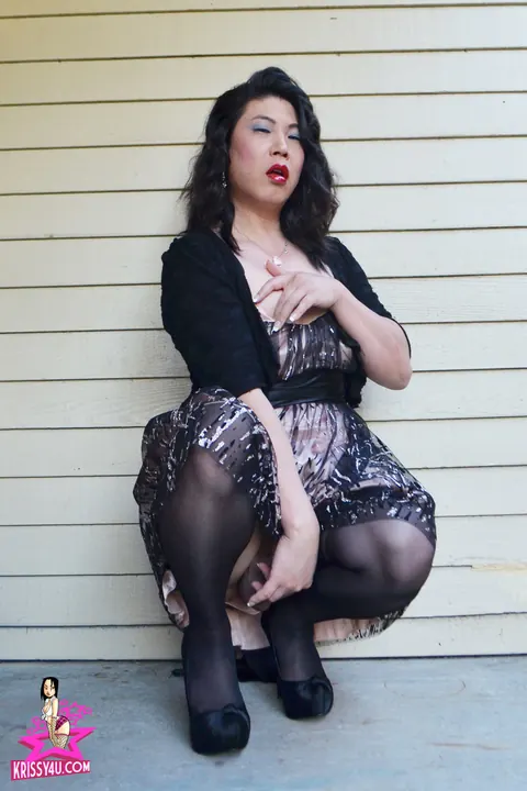 Curvy Asian Trans Woman Reveals Her Cock in a Skirt – photo 8 of 16