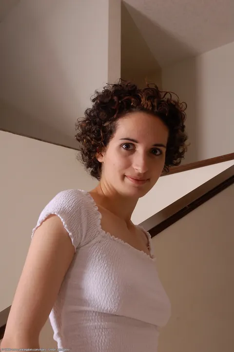 Slim Curly Amateur Spreads Her Hairy Pussy – photo 12 of 21