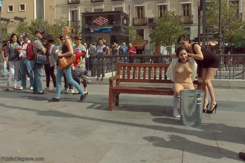 Chiara Diletto: Spanish Brunettes in Skirts Bound and Exposed in Public – photo 17 of 20