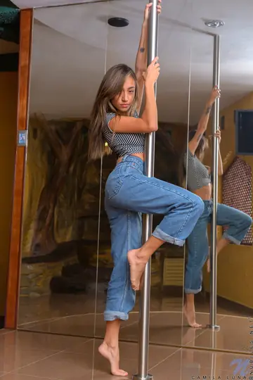 Camila Luna – Latina Brunette Strips Out of Her Jeans and Fingers Her Pussy