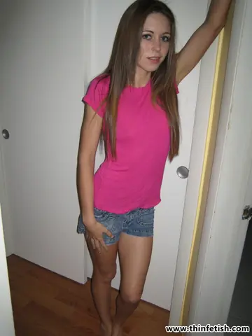 Slim Brunette Strips Out of Her Jeans and Shorts for Nude Selfies