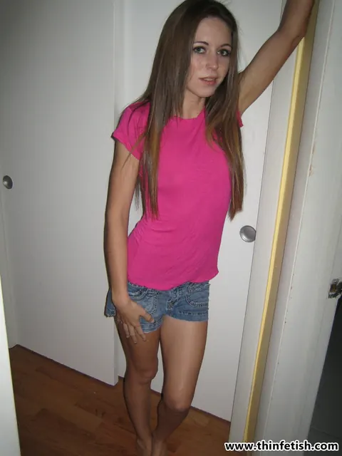 Slim Brunette Strips Out of Her Jeans and Shorts for Nude Selfies – photo 1 of 16