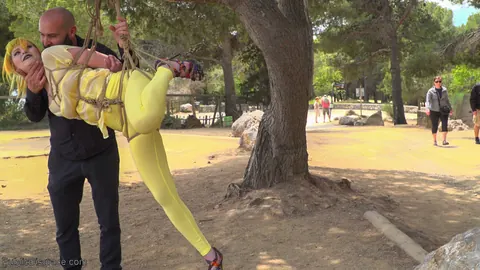 Frida Sante: Spanish Lesbians Lick and Finger Hairy Pussies in Public Bondage – photo 5 of 21