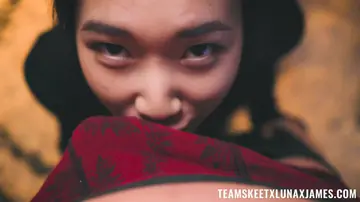 Asian Brunette Gives a Blowjob and Gets Fucked Doggy Style for a Cumshot
