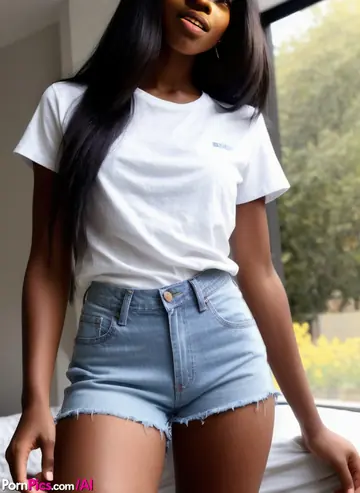AI-Generated Ebony Woman Spreads Her Pussy