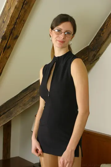 PAWG Brunette Strips Out of Her Dress and Pantyhose in the Bedroom