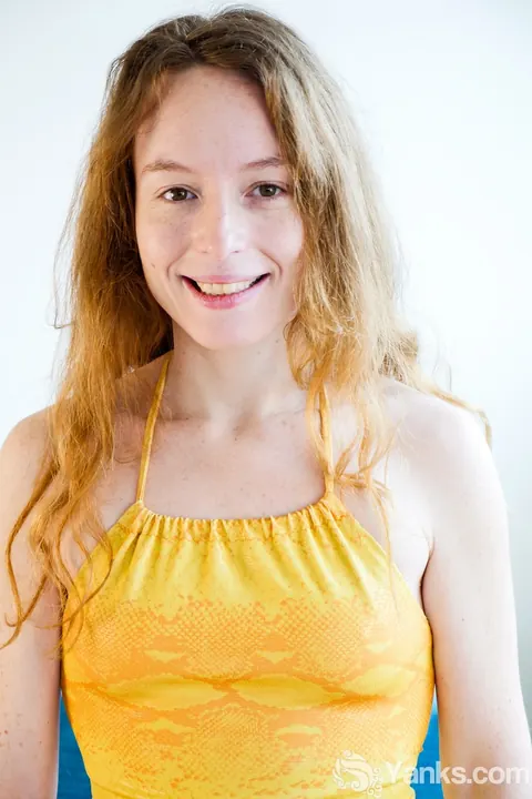 Ana Molly: Petite Redhead in a Skirt Fingers Her Hairy Bush – photo 2 of 17
