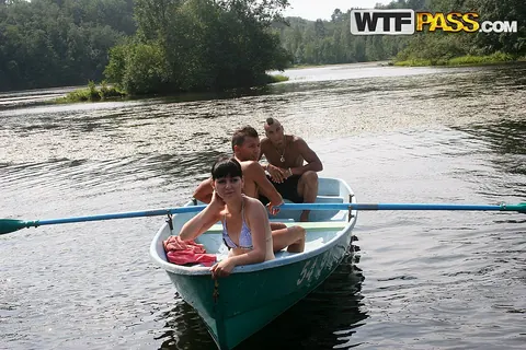 Brunette Takes a Gangbang Outdoors and Swallows – photo 1 of 16