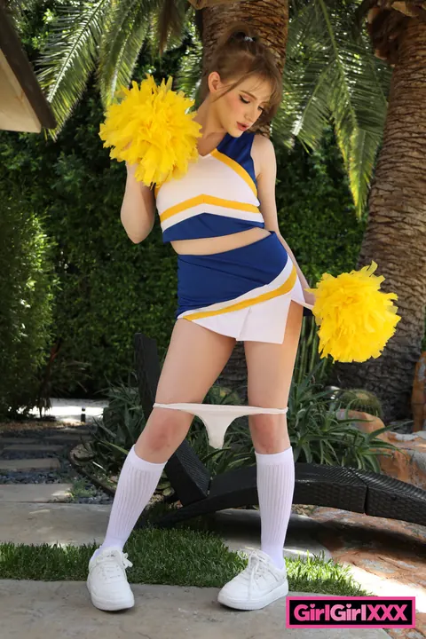 Maria Kazi: Two Busty Blondes in Uniforms Kiss and Spread Outdoors – photo 10 of 20